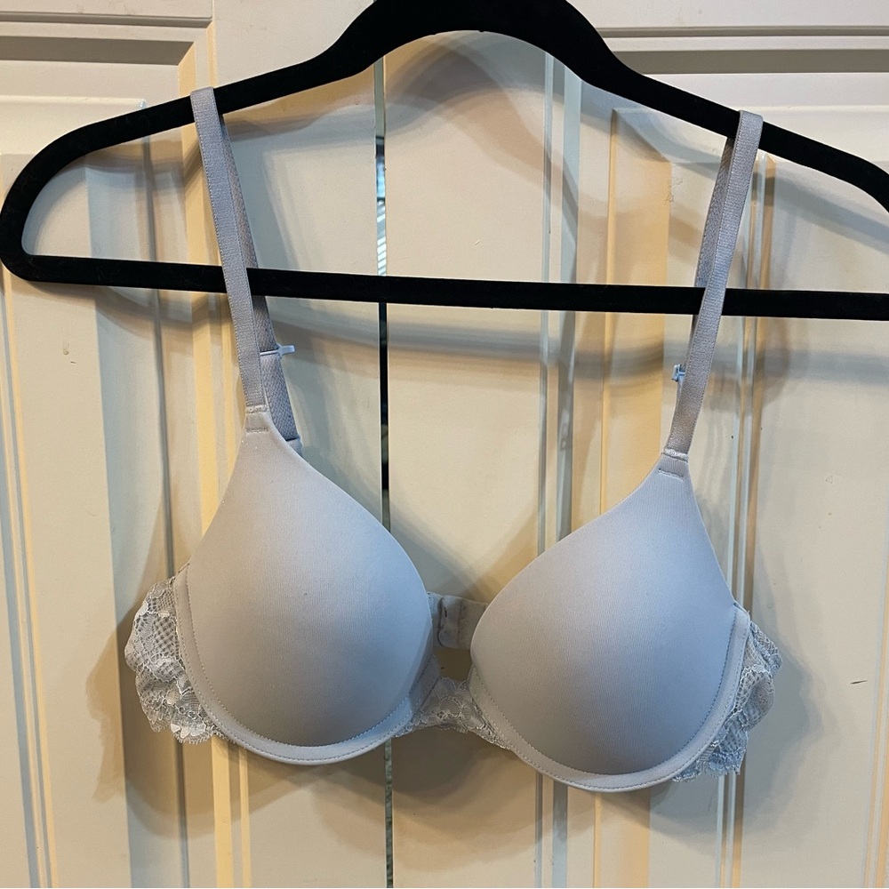 SO Light Blue Bra with Lace Detail